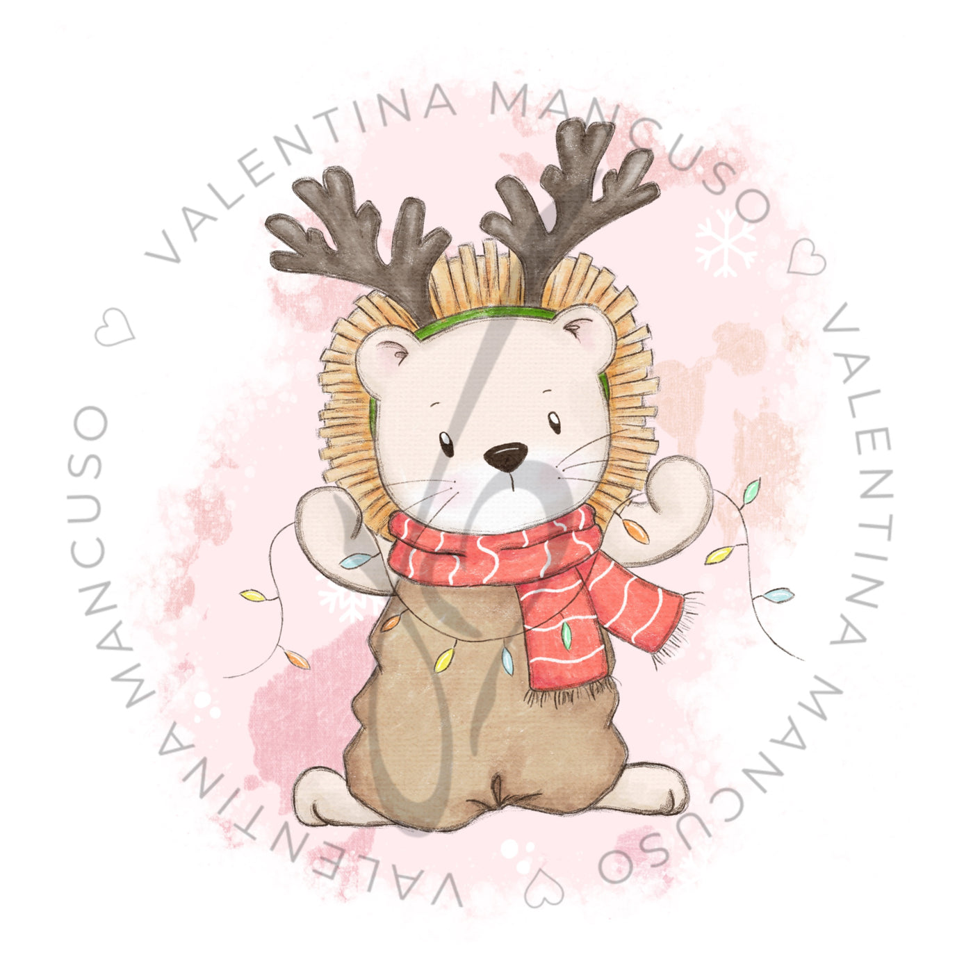 Leoncino Renna<br> con sfondo