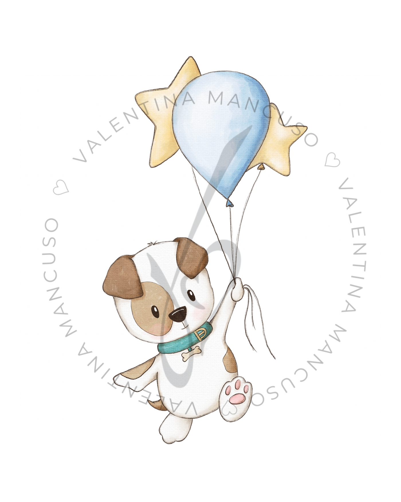 Cagnolino con palloncini