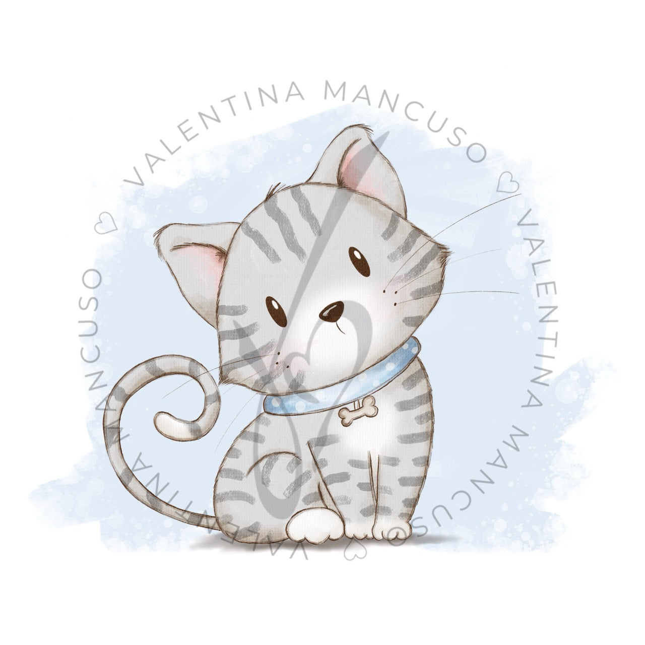 Fusa collarino azzurro<br> con sfondo