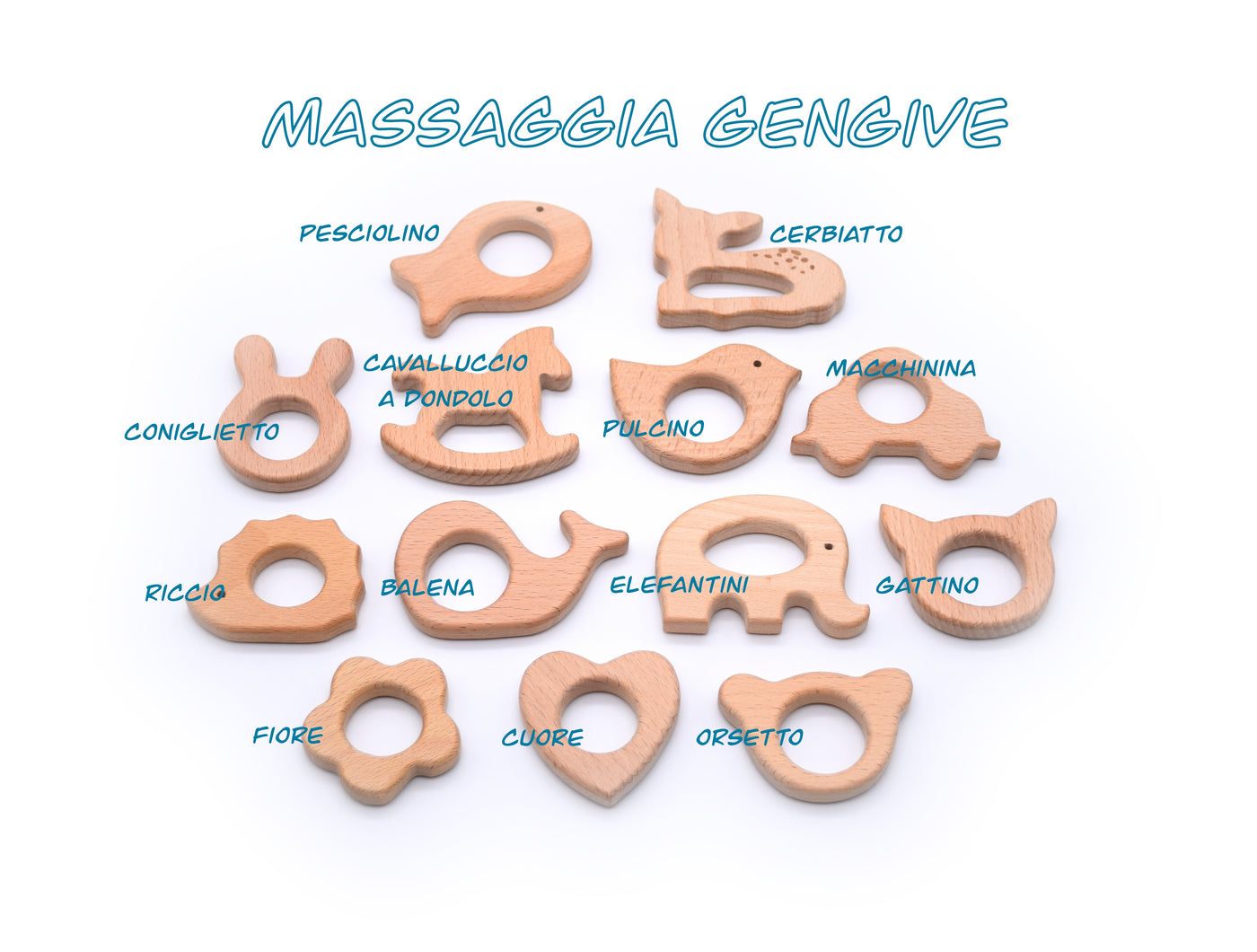 Pacifier chain<br> Wood&amp;Silicone