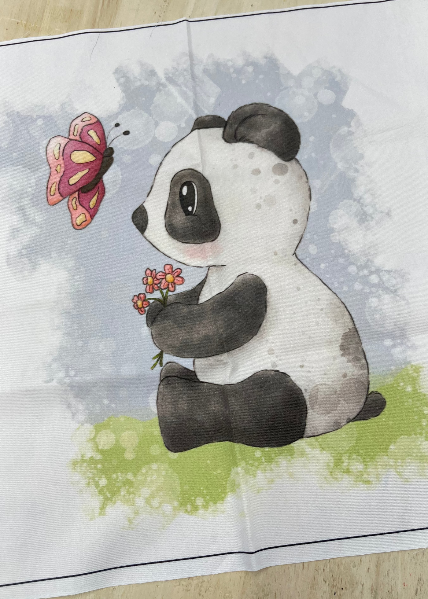 Pannello Piccolo<br>Panda con Farfalla