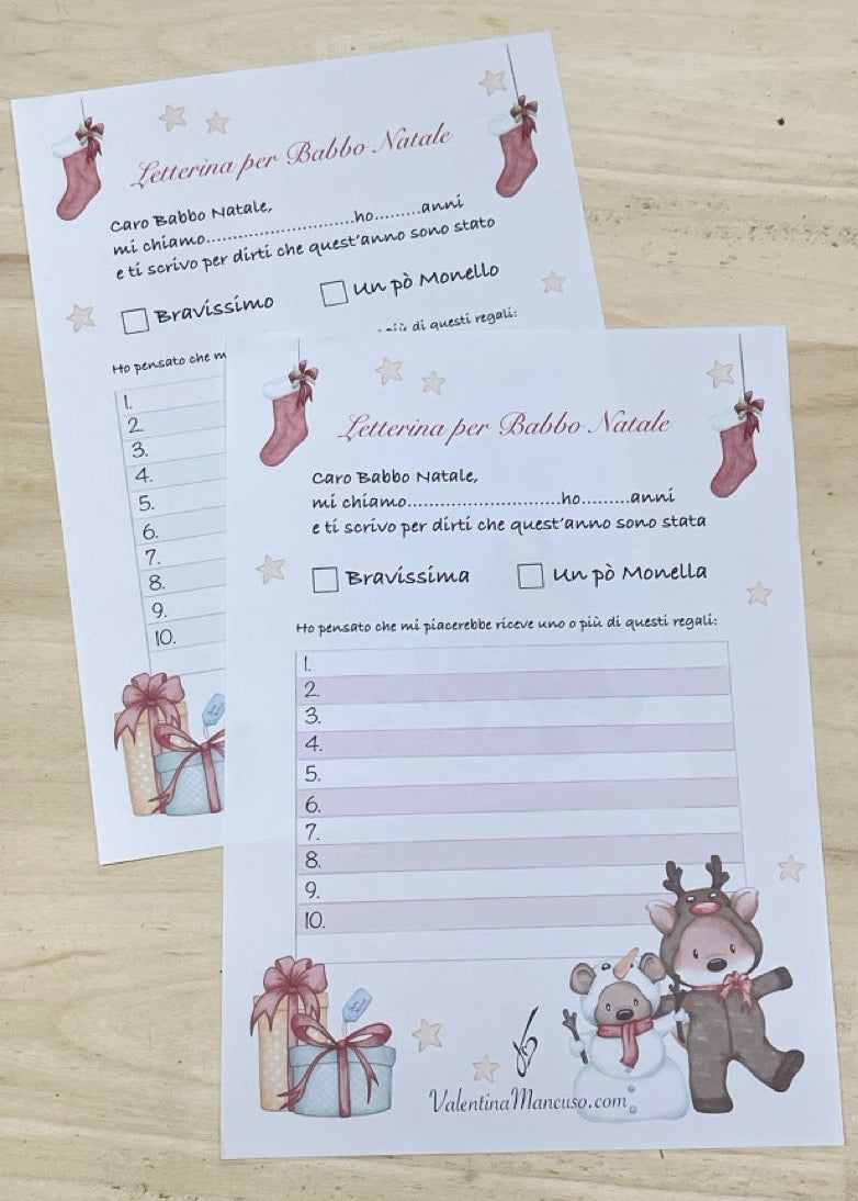 Bustina e Letterina per Babbo Natale