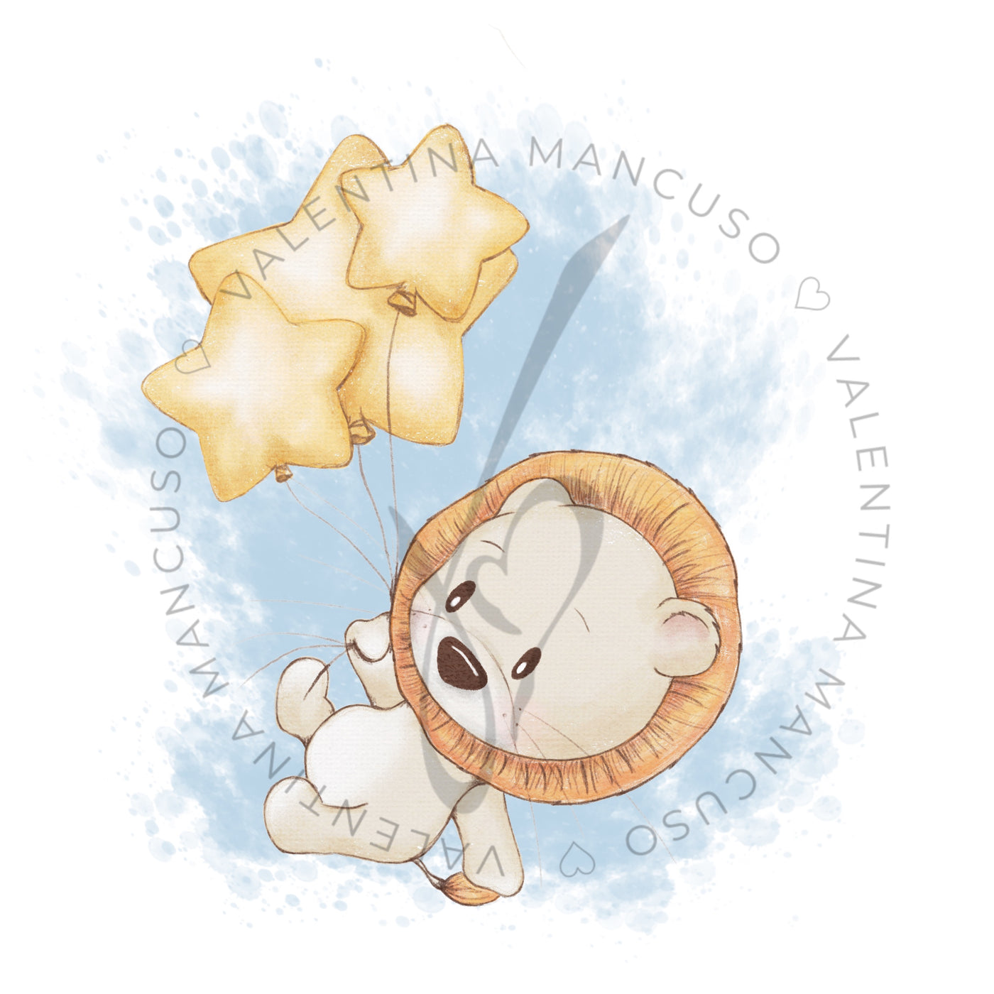 Leoncino Stelle<br>con sfondo