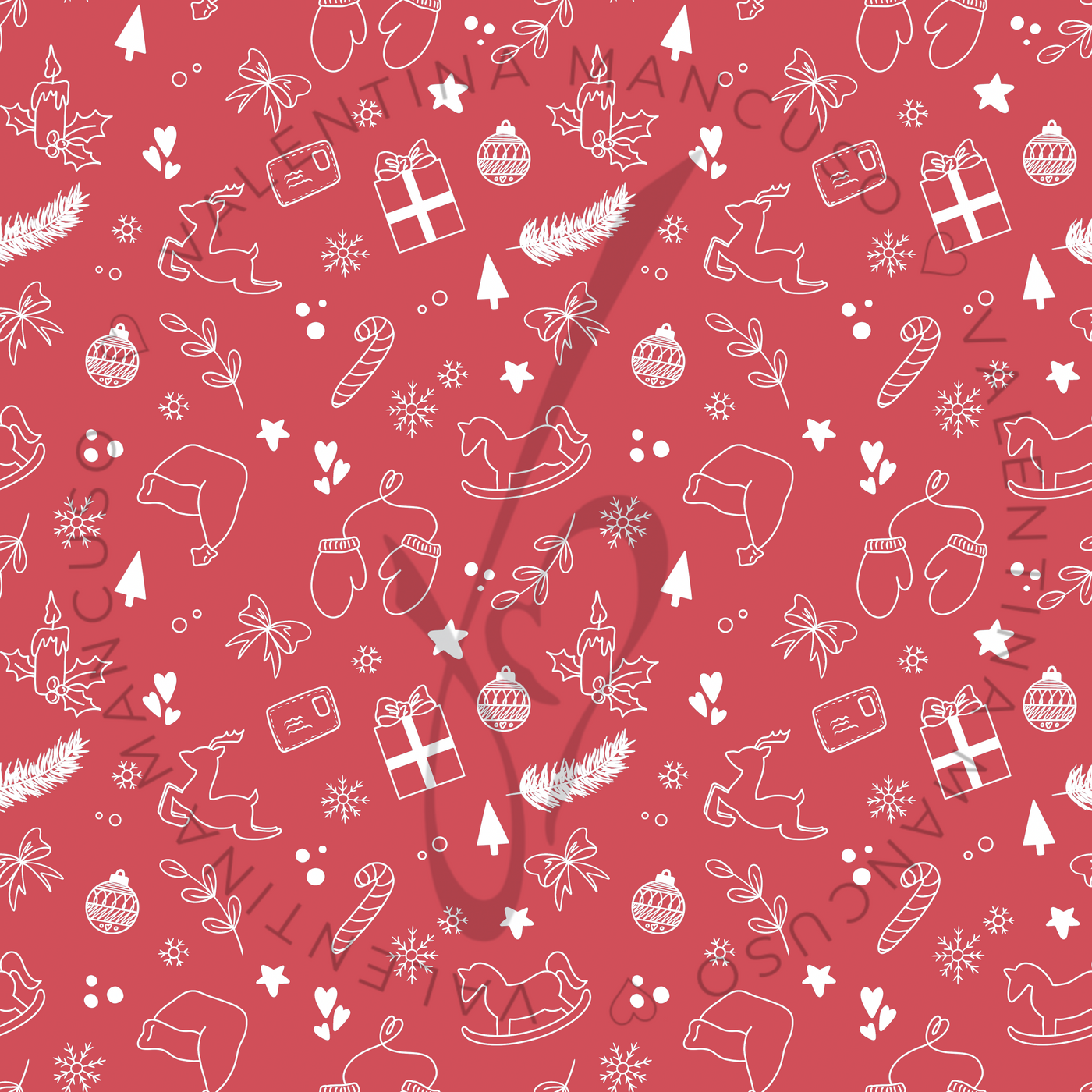 Cotone <br> Natale24 fondo Rosso